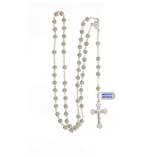 Rosary, 925 silver and strass, 6mm 4