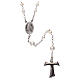 Silver rosary with freshwater pearls and tau cross, MATER jewels s1