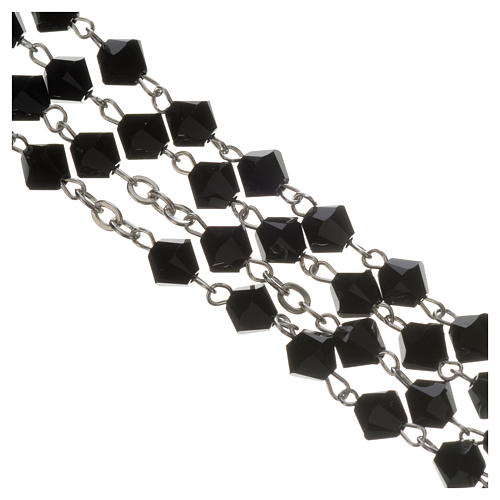 Rosary beads in silver and strass 0,2in black 3