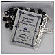 Rosary beads in silver and strass 0,2in black s5