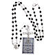 Rosary beads in silver and strass 0,2in black s9