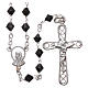 Rosary beads in silver and strass 0,2in black s6