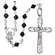 Rosary beads in silver and strass 0,2in black s7