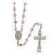 Rosary beads in silver and strass 0,2in pink s1