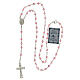 Rosary beads in silver and strass 0,2in pink s4