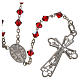 Rosary beads in silver and strass 0,2in red s2