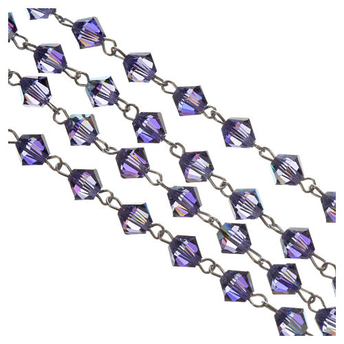 Rosary beads in silver and strass 0,2in amethyst 3