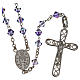 Rosary beads in silver and strass 0,2in amethyst s2