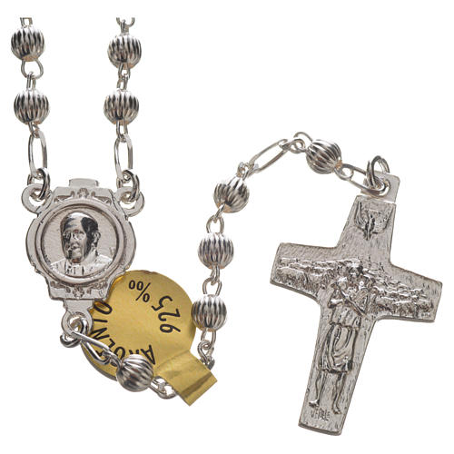 Rosary beads in silver, Pope Francis 1