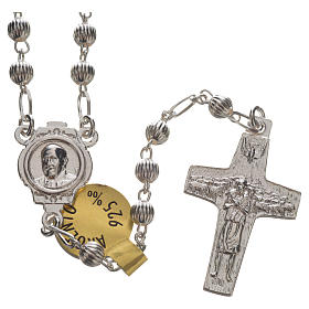 Terços Prata: Terço prata 925 Papa Francisco 4 mm