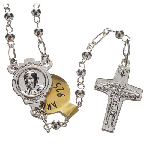 Rosary beads in silver, Pope Francis 0,12in 6