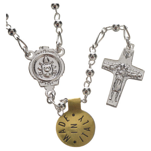Rosary beads in silver, Pope Francis 0,12in 7