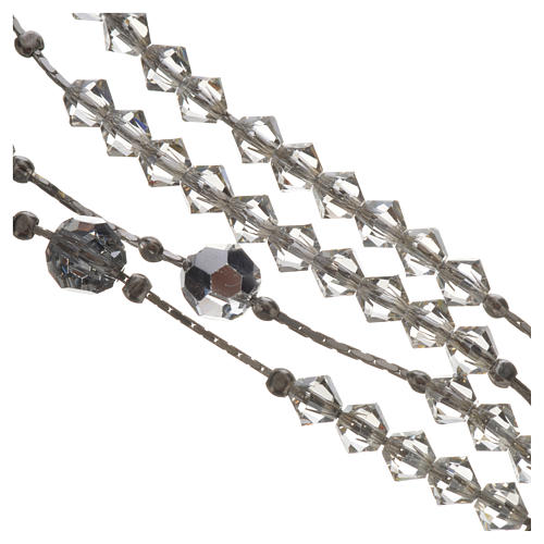 Rosary beads in rhodium-plated sterling silver and strass 0,2 3