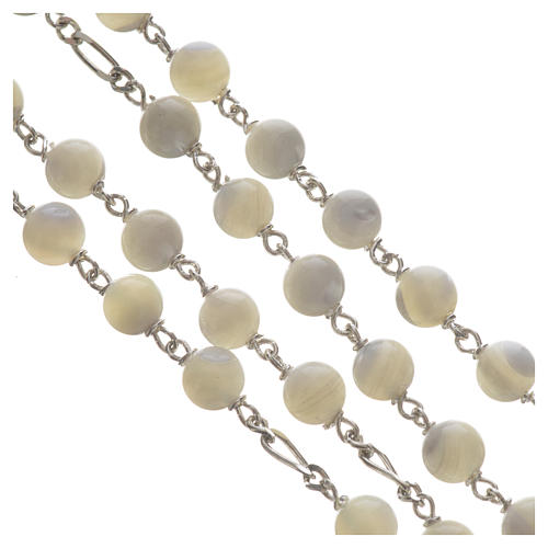 Rosary beads in sterling silver and mother-of-pearl, Pope Franci 3