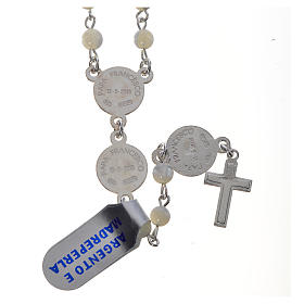 Pope Francis rosary in 925 silver and mother of pearl