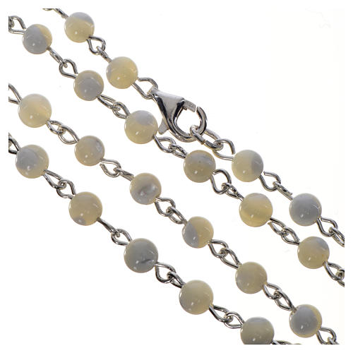 Pope Francis rosary in 925 silver and mother of pearl 4