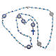 Rosenkranz Papst Franziskus Silber 800 hellblauen strass s5