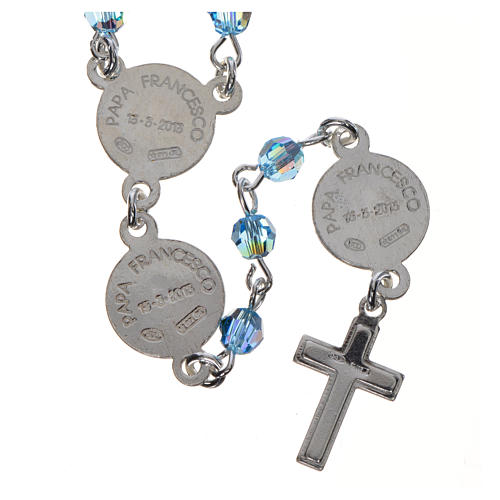 Pope Francis rosary in 800 silver and strass 2