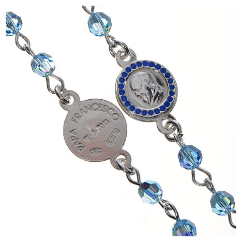 Pope Francis rosary in 800 silver and strass 3