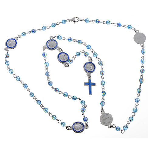 Pope Francis rosary in 800 silver and strass 5
