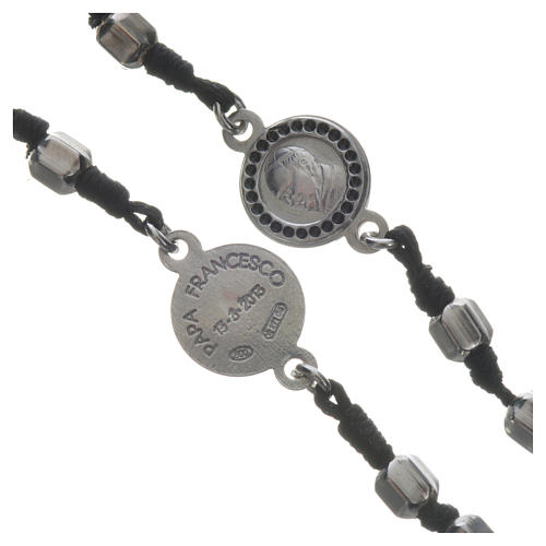 Pope Francis rosary in 800 silver, hexagonal grains 3