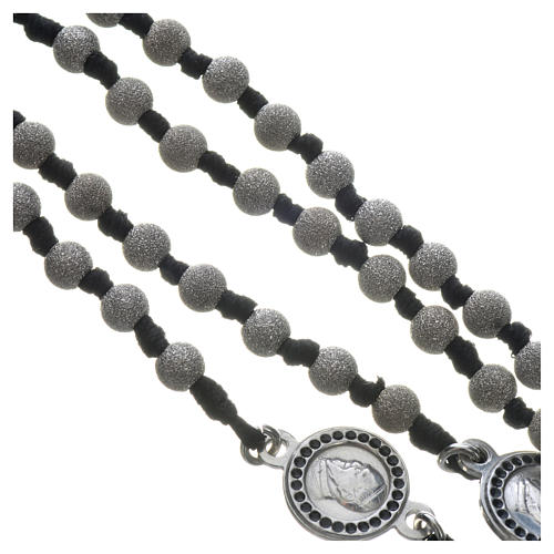 Pope Francis rosary in 800 silver, diamond-cut grains 4