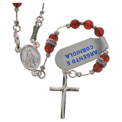 Rosary in 925 silver and carnelian 6