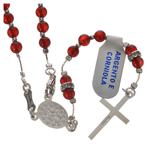 Rosary in 925 silver and carnelian 7