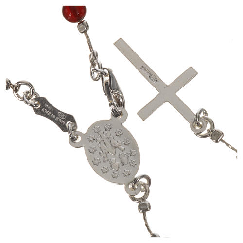 Rosary in 925 silver and carnelian 11