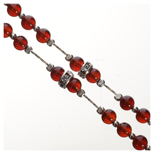 Rosary in 925 silver and carnelian 14
