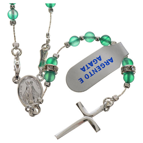 Rosary beads in 800 silver and agate 1