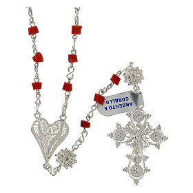 Rosary beads in 800 silver and coral
