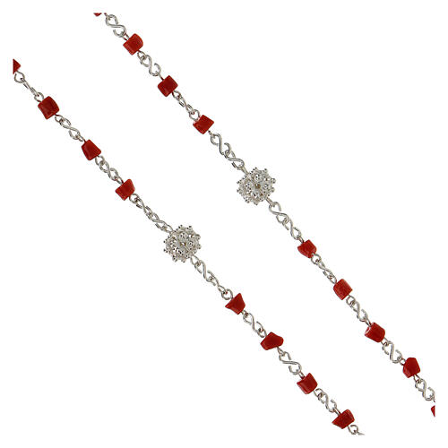 Rosary beads in 800 silver and coral 3