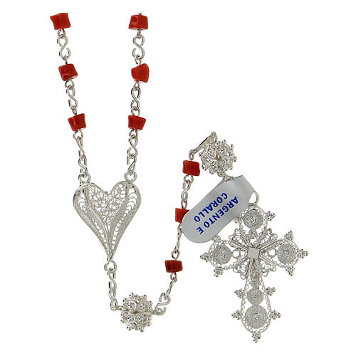 Rosary beads in 800 silver and coral 2