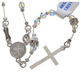 Rosary beads in 925 silver and transparent crystal
