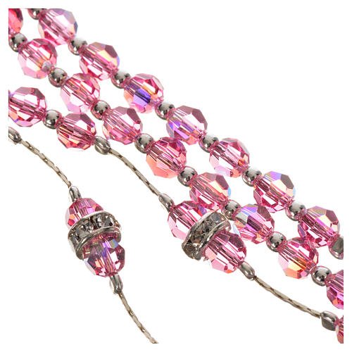 Rosenkranz Silber 800 und rosa Kristall 4