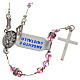 Rosary beads in 800 silver and pink crystal s2