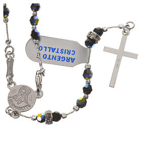 Rosary in 800 silver and black crystal