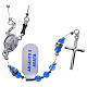 Rosary beads in 925 silver and blue agate, Miraculous Medal s1