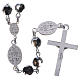 Rosary beads in 800 silver, black strass, Miraculous Medal s2