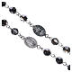Rosary beads in 800 silver, black strass, Miraculous Medal s3