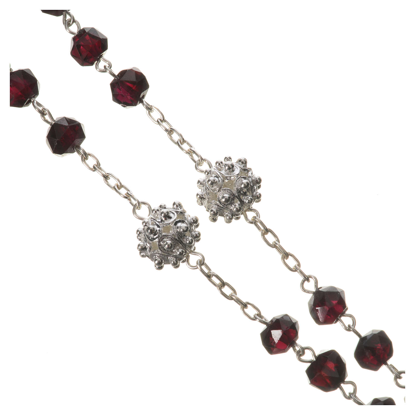 Rosary beads in 800 silver and garnet | online sales on HOLYART.co.uk