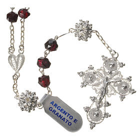 Rosary beads in 800 silver and garnet