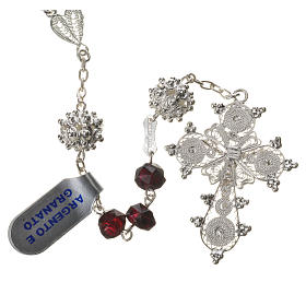 Rosary beads in 800 silver and garnet