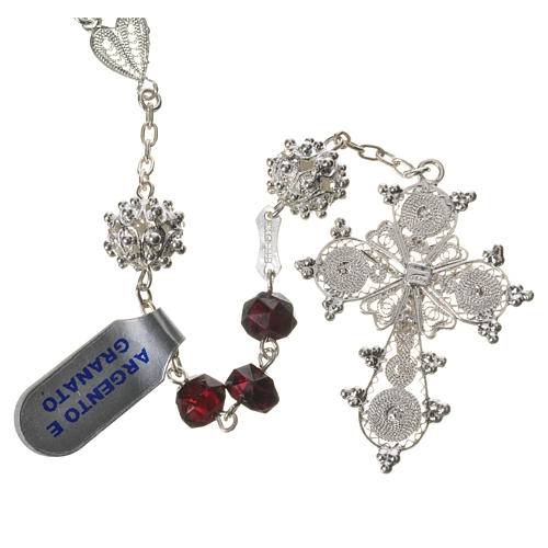 Rosary beads in 800 silver and garnet 2