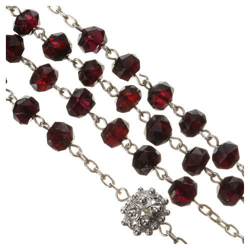 Rosary beads in 800 silver and garnet 4