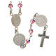 Rosary beads in 800 silver pink  strass, Guardian Angel s2