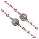 Rosary beads in 800 silver pink  strass, Guardian Angel s3