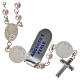 Rosary beads in 800 silver pink glass pearl, Guardian Angel s2