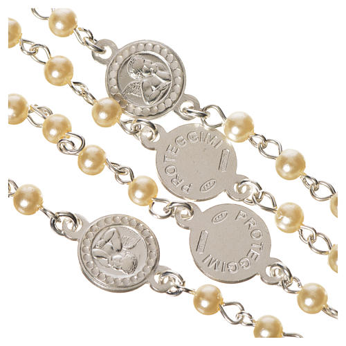 Rosary in 800 silver, pearls and guardian angel 4